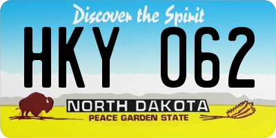 ND license plate HKY062