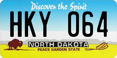 ND license plate HKY064