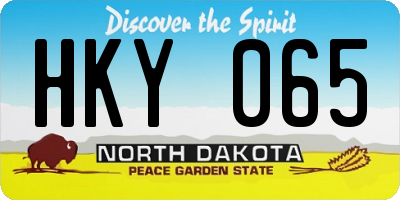 ND license plate HKY065