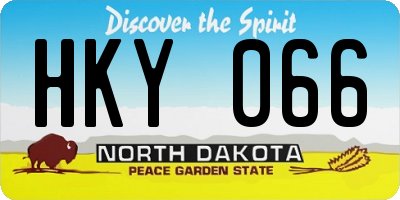 ND license plate HKY066