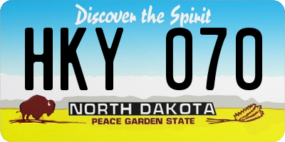ND license plate HKY070