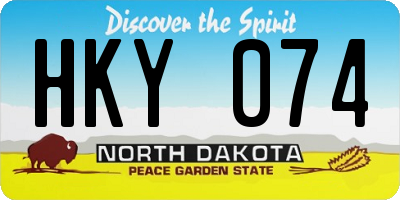 ND license plate HKY074