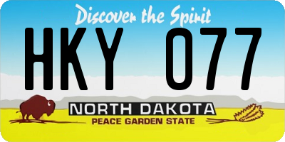 ND license plate HKY077