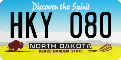 ND license plate HKY080