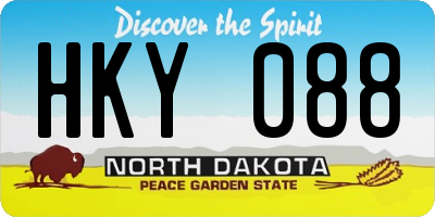 ND license plate HKY088