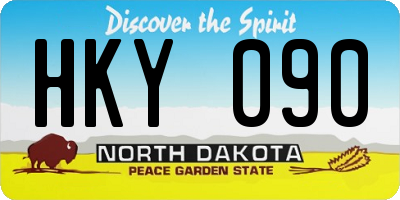 ND license plate HKY090