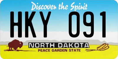 ND license plate HKY091