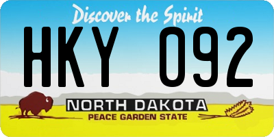 ND license plate HKY092