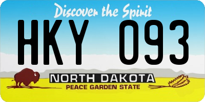 ND license plate HKY093