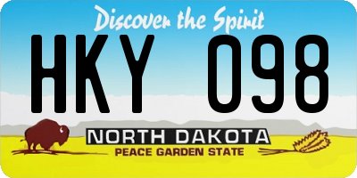 ND license plate HKY098