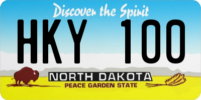 ND license plate HKY100