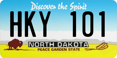 ND license plate HKY101