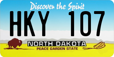 ND license plate HKY107