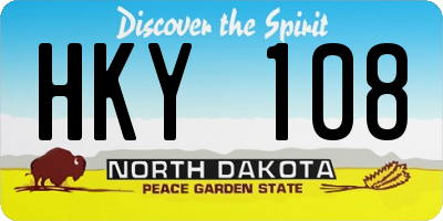 ND license plate HKY108