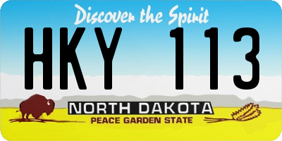 ND license plate HKY113