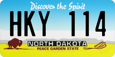 ND license plate HKY114