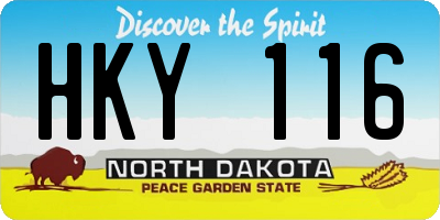 ND license plate HKY116