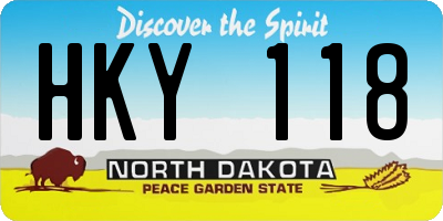 ND license plate HKY118