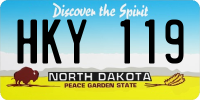 ND license plate HKY119