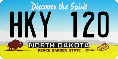 ND license plate HKY120