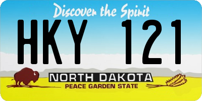 ND license plate HKY121