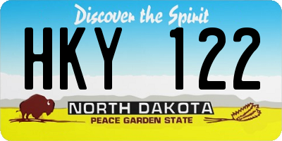 ND license plate HKY122