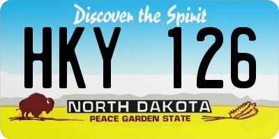 ND license plate HKY126