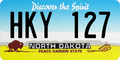 ND license plate HKY127