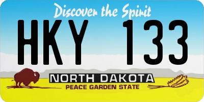 ND license plate HKY133