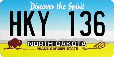 ND license plate HKY136