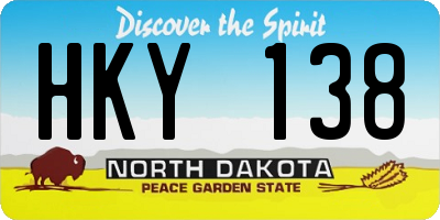 ND license plate HKY138