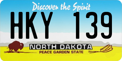 ND license plate HKY139