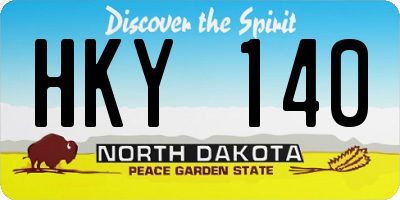 ND license plate HKY140