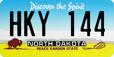 ND license plate HKY144