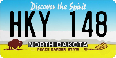 ND license plate HKY148