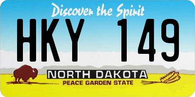 ND license plate HKY149