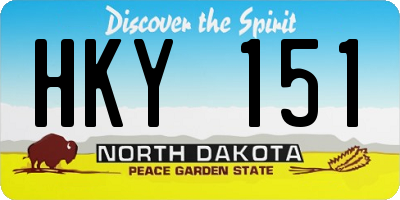 ND license plate HKY151