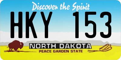 ND license plate HKY153