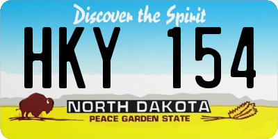 ND license plate HKY154