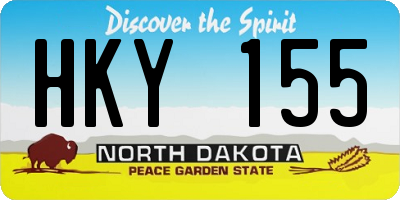 ND license plate HKY155