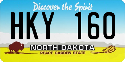 ND license plate HKY160