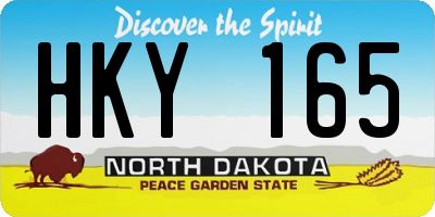 ND license plate HKY165