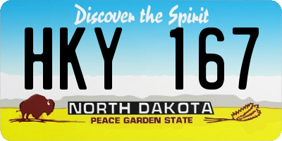 ND license plate HKY167