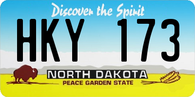 ND license plate HKY173