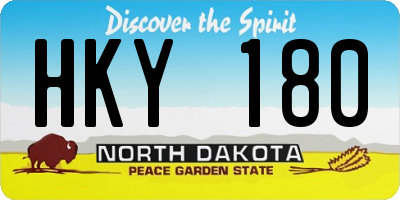 ND license plate HKY180