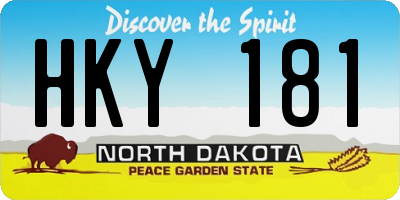 ND license plate HKY181