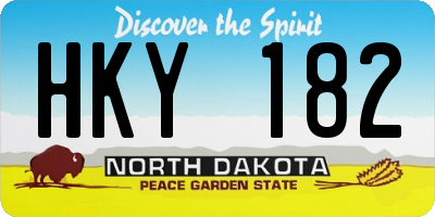 ND license plate HKY182