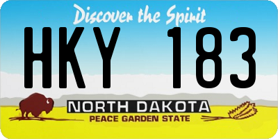 ND license plate HKY183