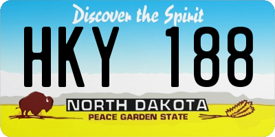 ND license plate HKY188