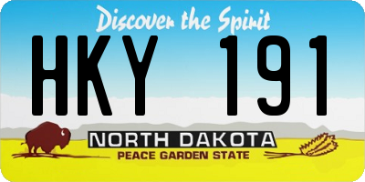 ND license plate HKY191